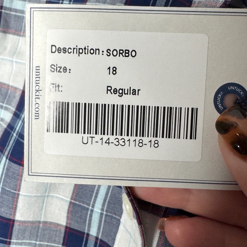 UNTUCKIT NWt Womans Sorbo Womans Plaid Buttondown Size 18‎ R - Picture 5 of 6